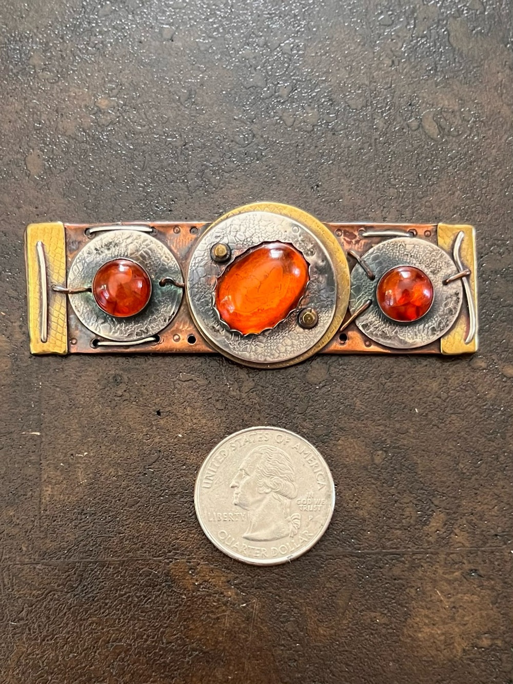 Vintage Rochelle Carlton Mixed Metals Pin